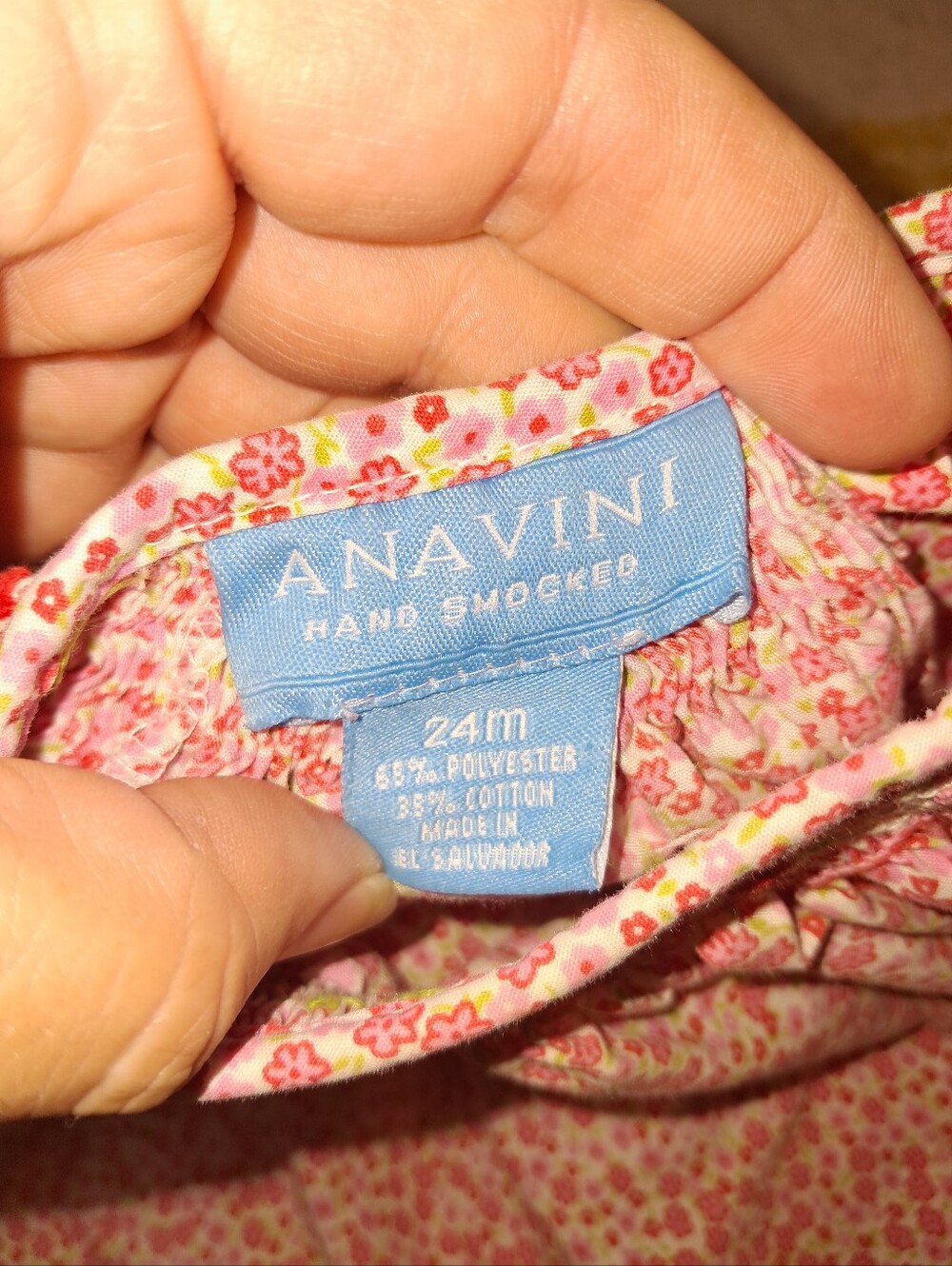 Anavini brand Little girls size 24 months hand smocked top - Picture 6 of 6